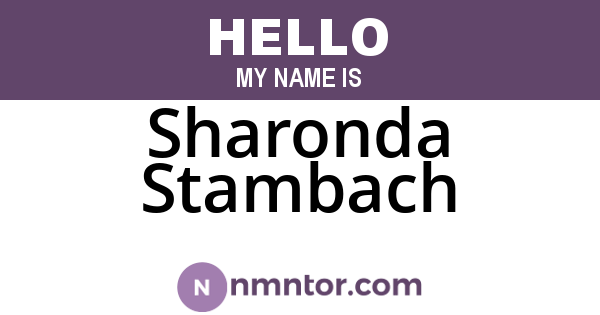 Sharonda Stambach