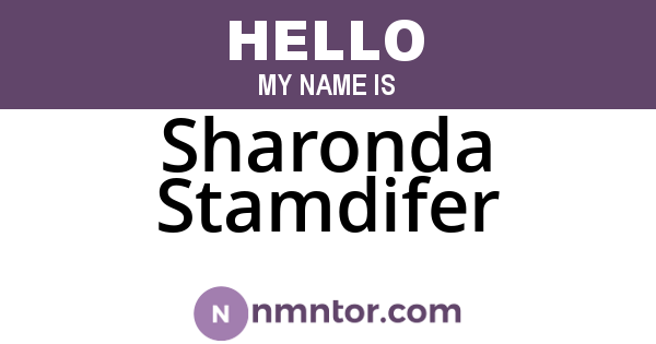 Sharonda Stamdifer