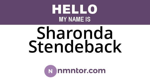 Sharonda Stendeback
