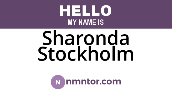 Sharonda Stockholm