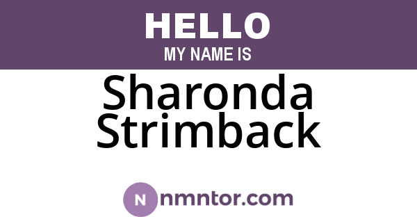 Sharonda Strimback