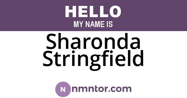 Sharonda Stringfield