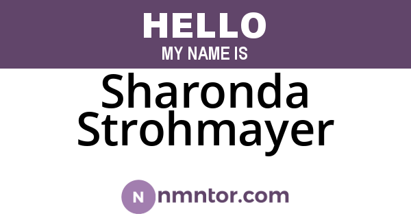 Sharonda Strohmayer