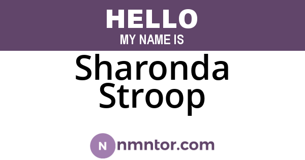 Sharonda Stroop