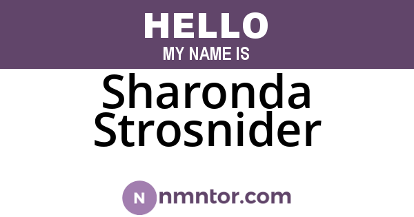 Sharonda Strosnider