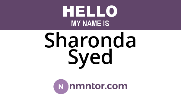 Sharonda Syed