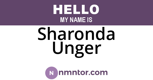 Sharonda Unger
