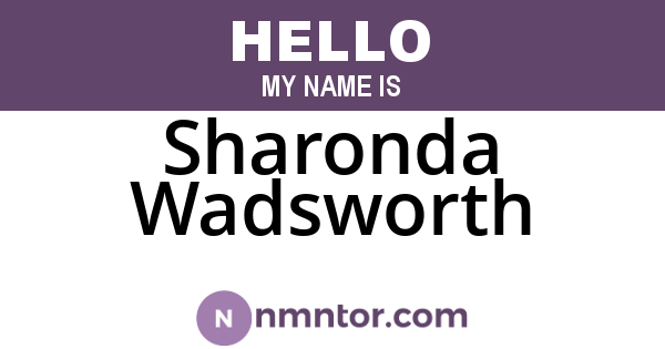 Sharonda Wadsworth
