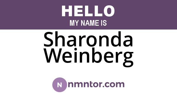 Sharonda Weinberg