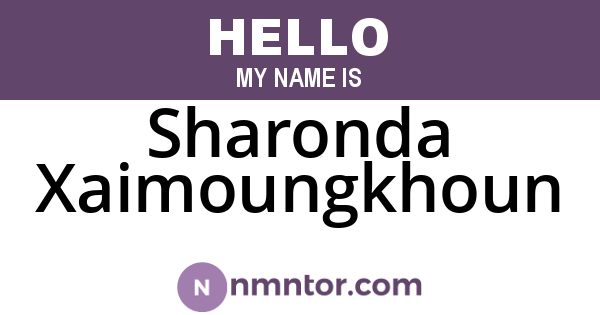 Sharonda Xaimoungkhoun