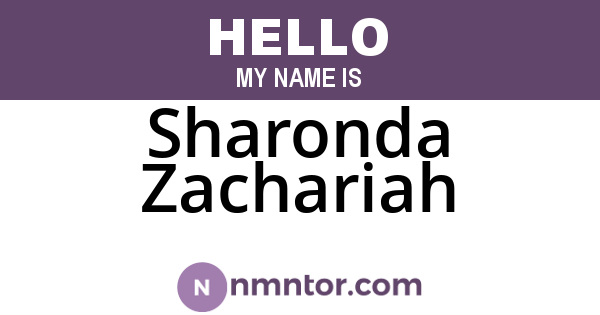Sharonda Zachariah