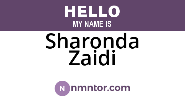 Sharonda Zaidi