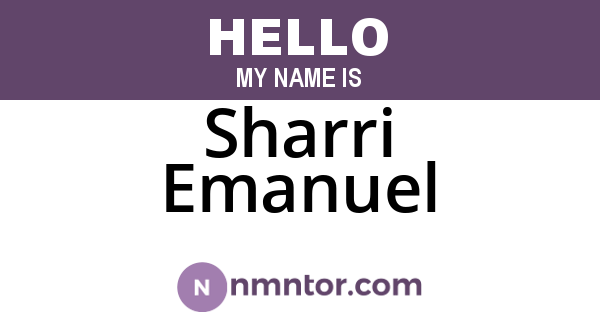 Sharri Emanuel