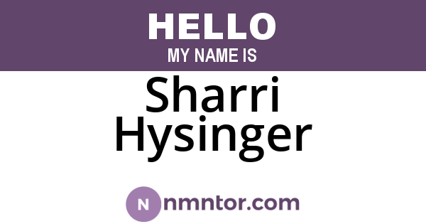 Sharri Hysinger