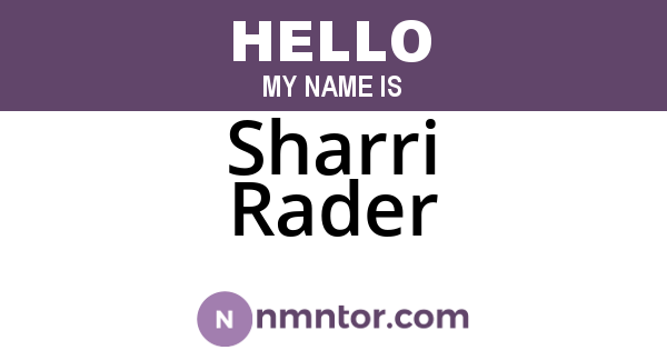 Sharri Rader