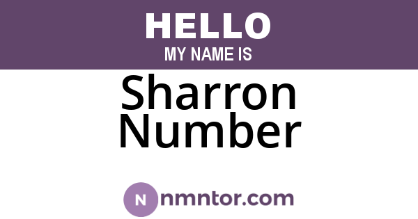 Sharron Number