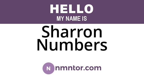 Sharron Numbers