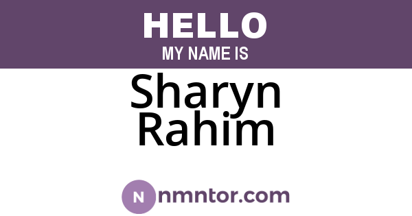 Sharyn Rahim
