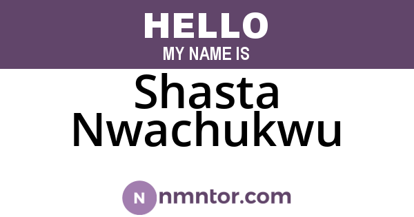 Shasta Nwachukwu
