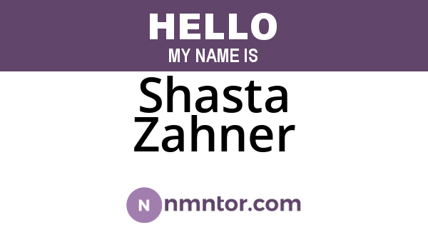 Shasta Zahner