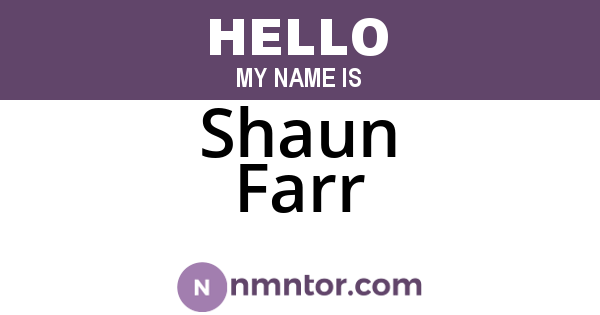 Shaun Farr
