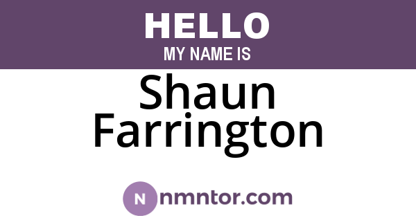 Shaun Farrington