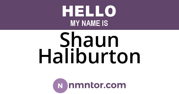 Shaun Haliburton