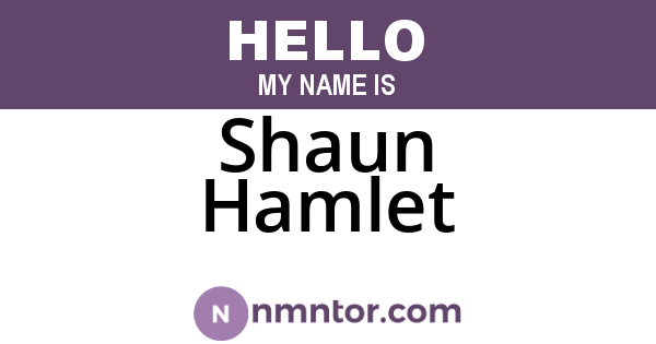 Shaun Hamlet