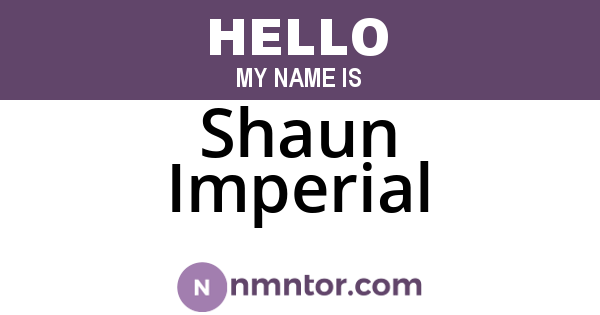 Shaun Imperial