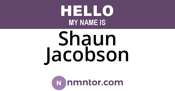 Shaun Jacobson