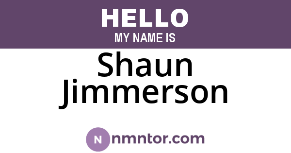 Shaun Jimmerson
