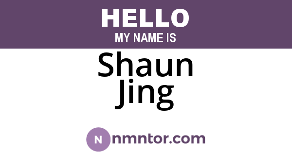 Shaun Jing