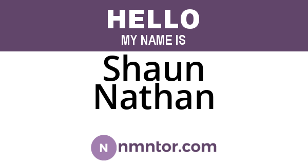 Shaun Nathan