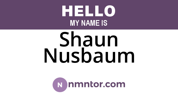 Shaun Nusbaum