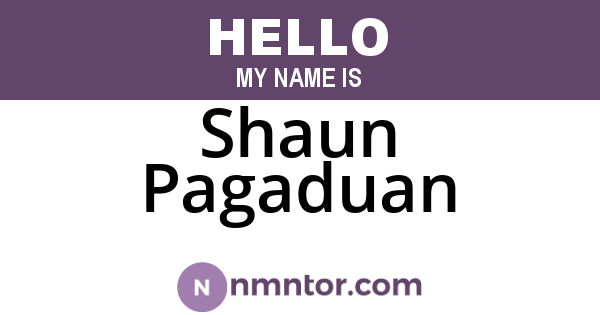 Shaun Pagaduan