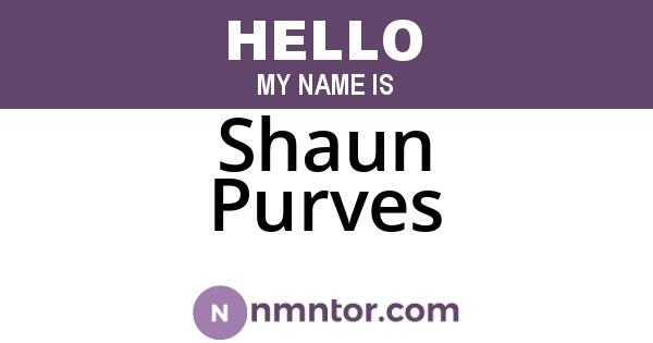 Shaun Purves