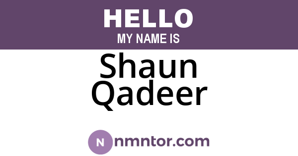 Shaun Qadeer