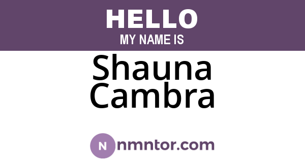 Shauna Cambra