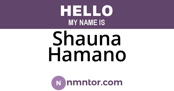 Shauna Hamano