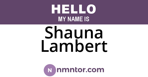 Shauna Lambert