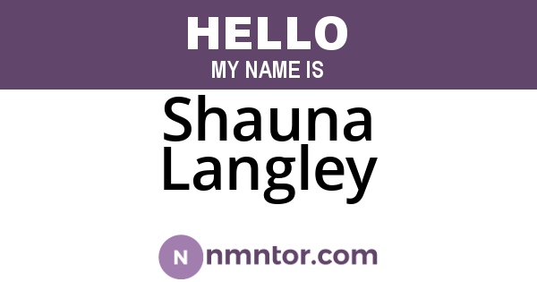 Shauna Langley