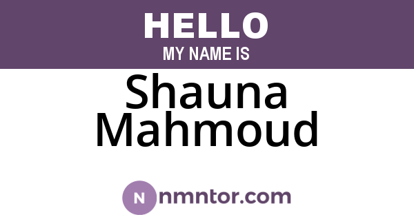 Shauna Mahmoud