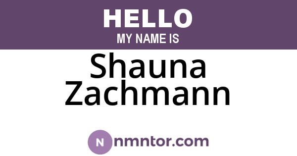 Shauna Zachmann