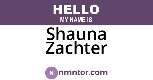Shauna Zachter