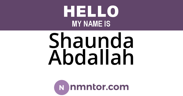Shaunda Abdallah
