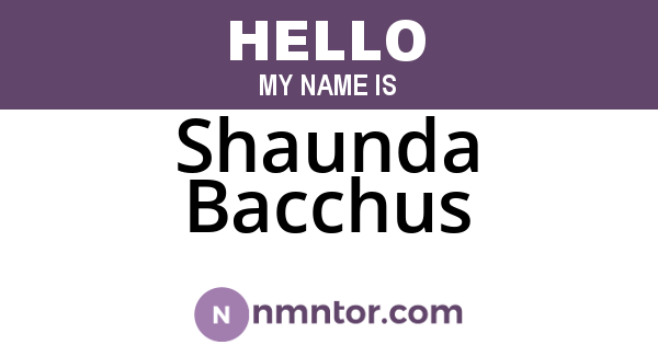 Shaunda Bacchus