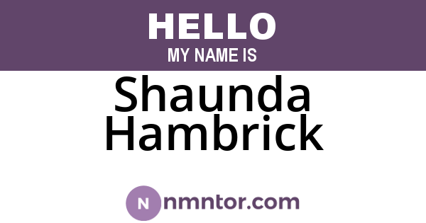 Shaunda Hambrick