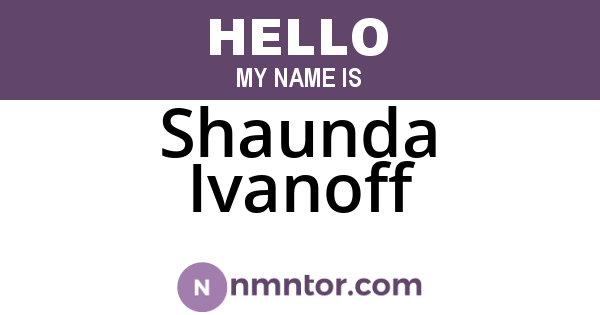 Shaunda Ivanoff