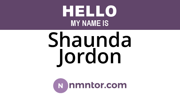 Shaunda Jordon