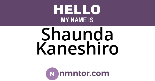 Shaunda Kaneshiro